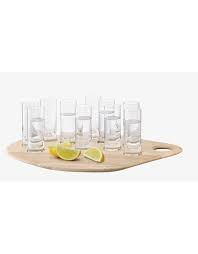 Tsipouro set of 10 Glasses and Tray