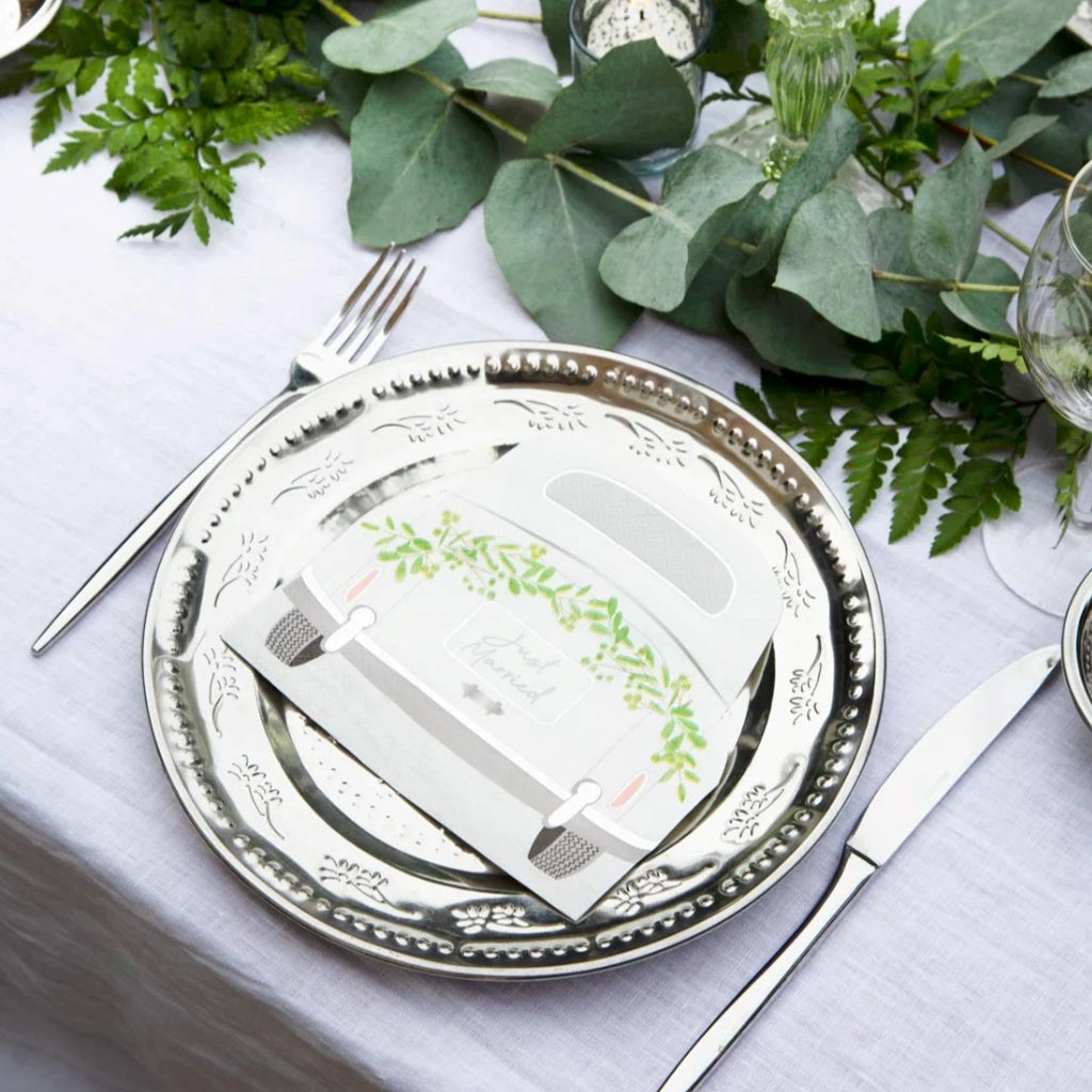 Botanical Bride Car Shaped Napkin