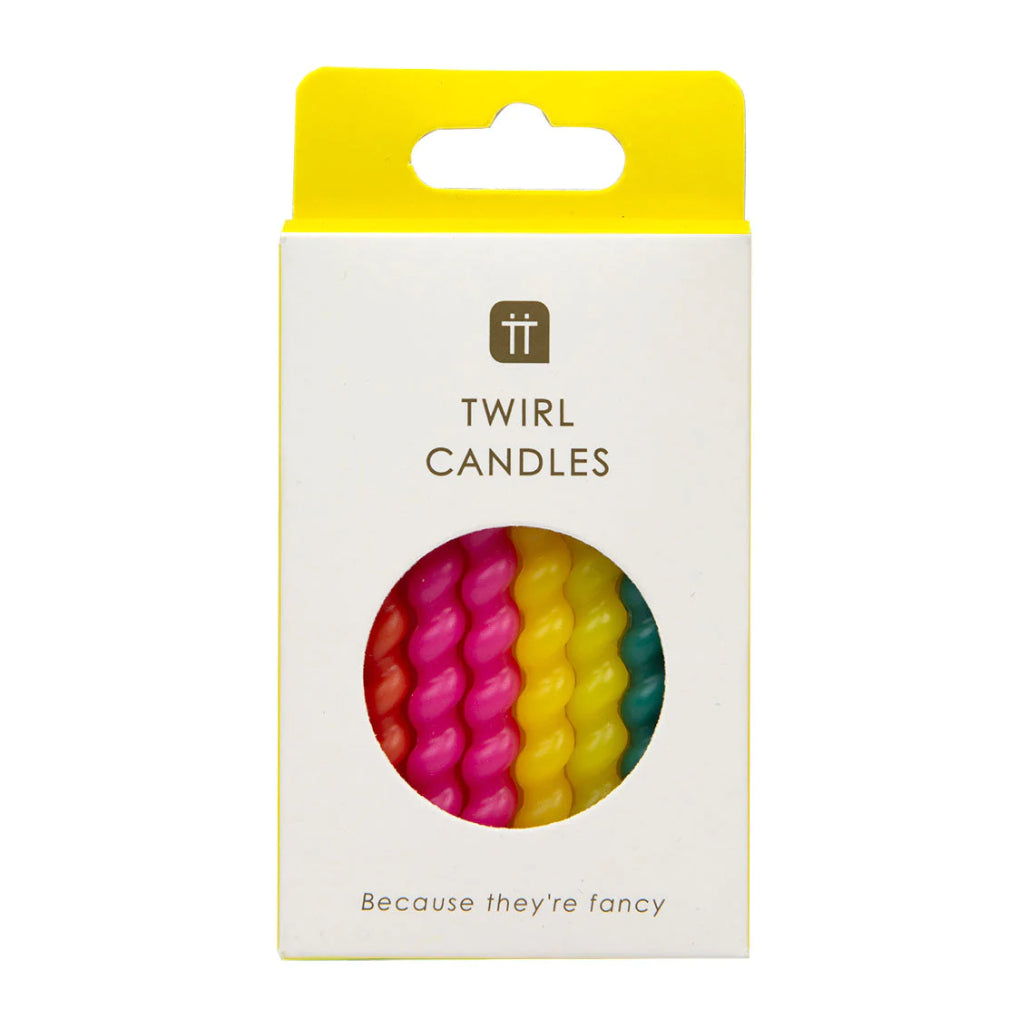 Colourful Twirly Birthday Candles