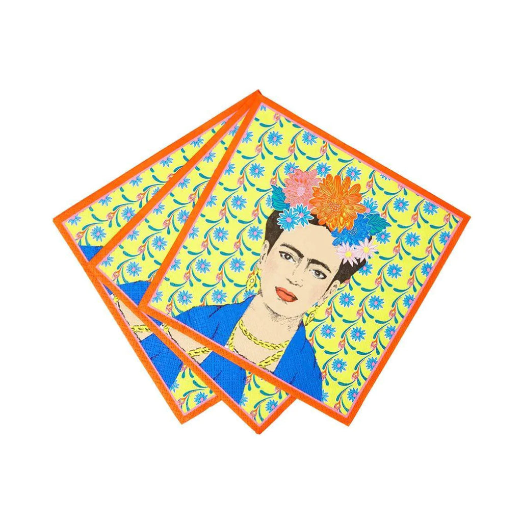 Yellow Frida Kahlo Paper Napkins