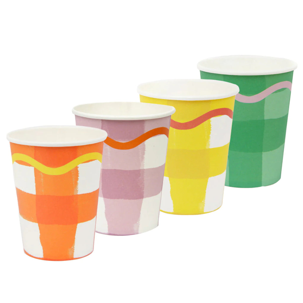 Gingham Paper Cups