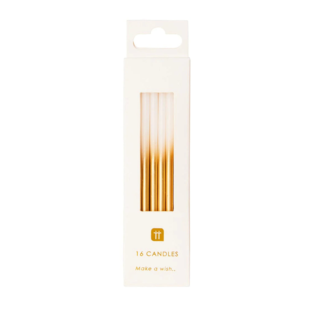 White & Gold Ombre Candles