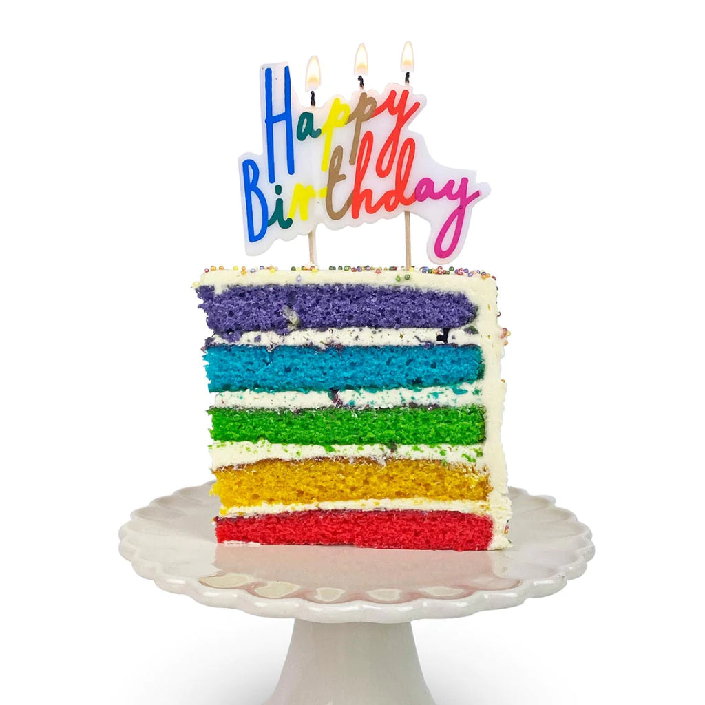 Rainbow Happy Birthday Candle