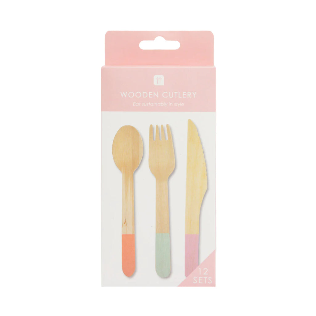 Pastel Wooden Cutlery (Set of 3)