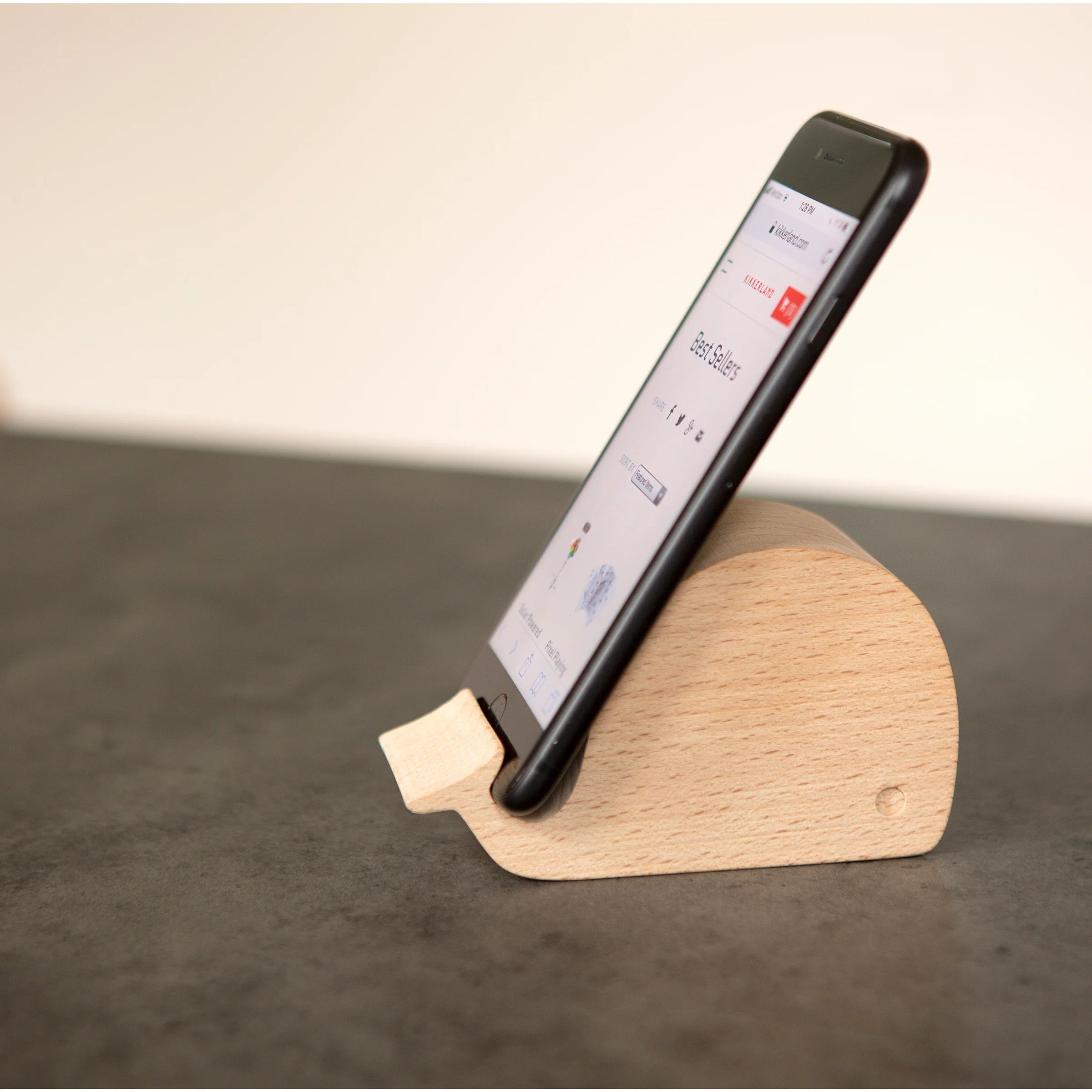 Whale Beechwood Phone Stand