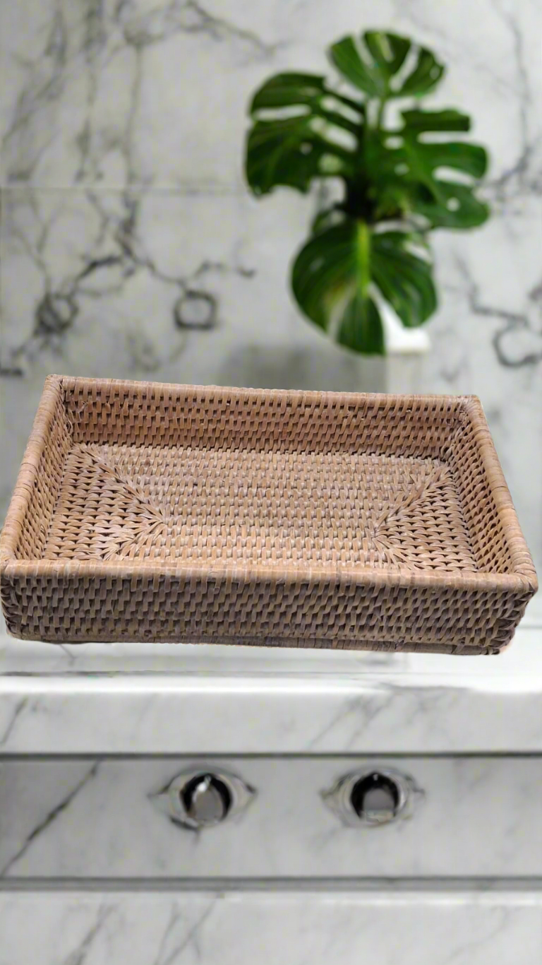 Rattan Guest Towel Holder