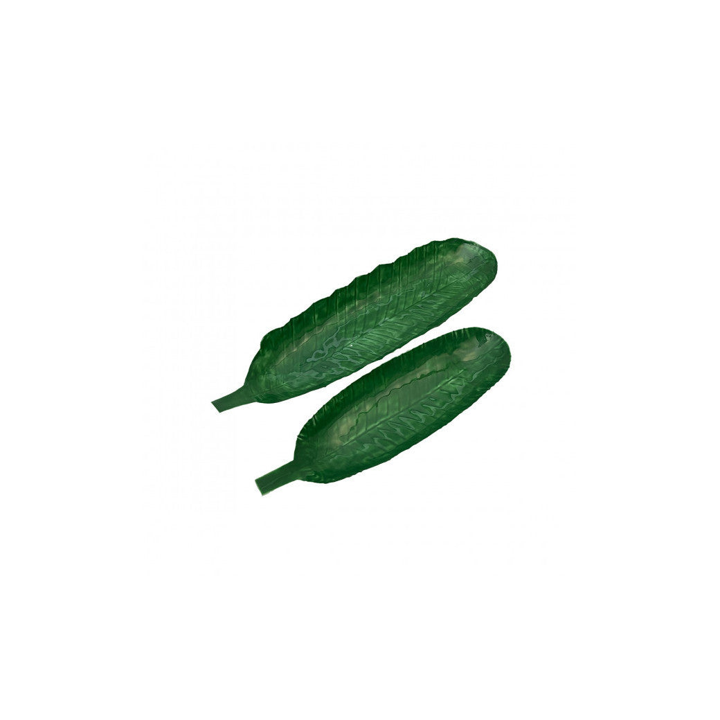Banana Leaf Metal Tray (Set of 2)