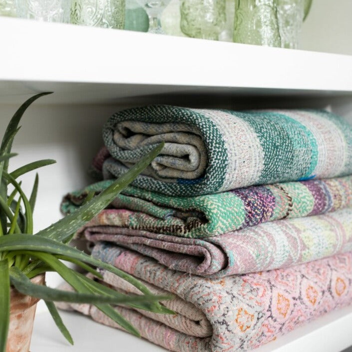 Kantha Sari Vintage Blanket