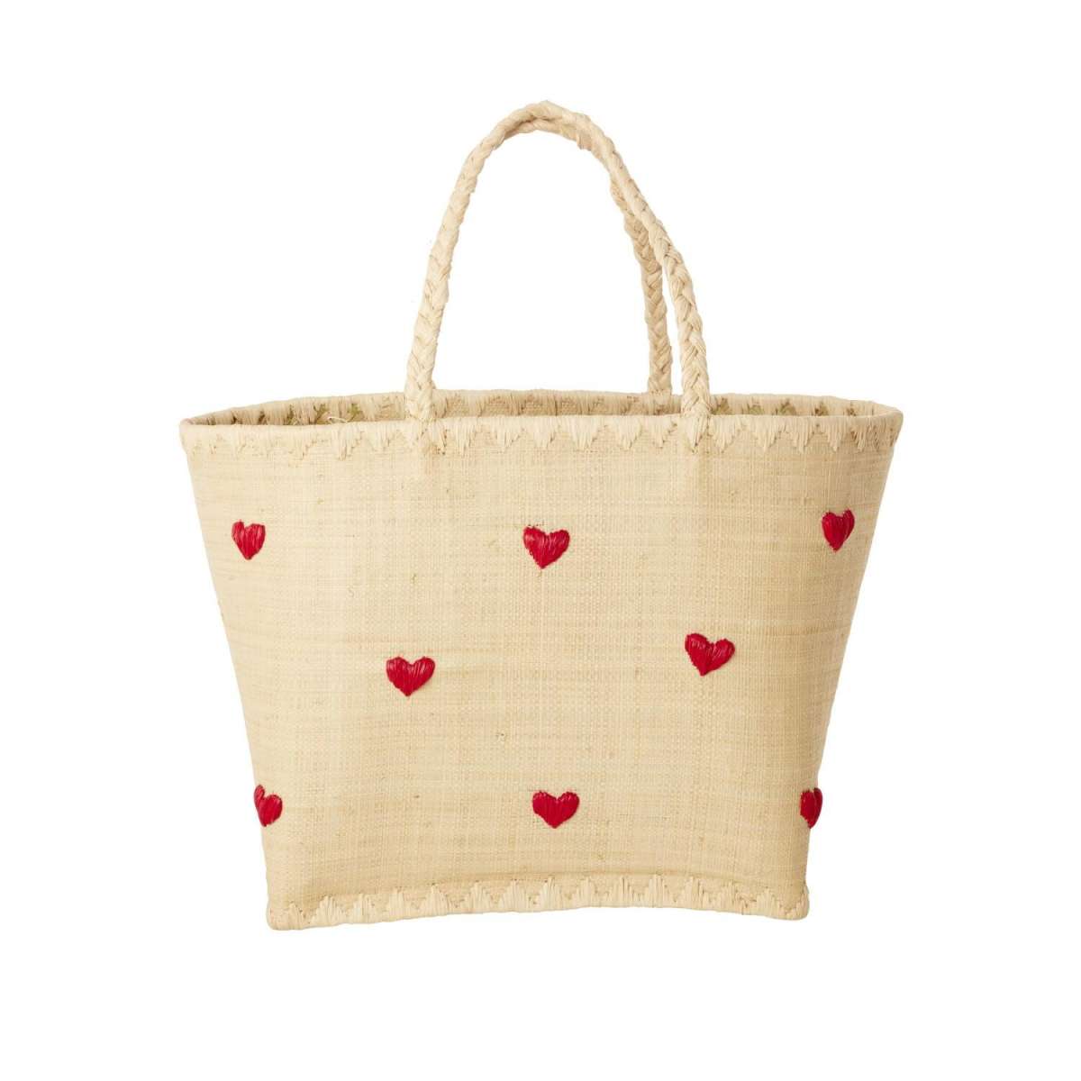 Darling Hearts Raffia Bag