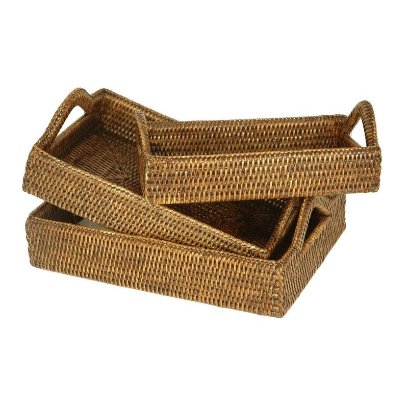 Rattan Serving Tray (Set of 3)