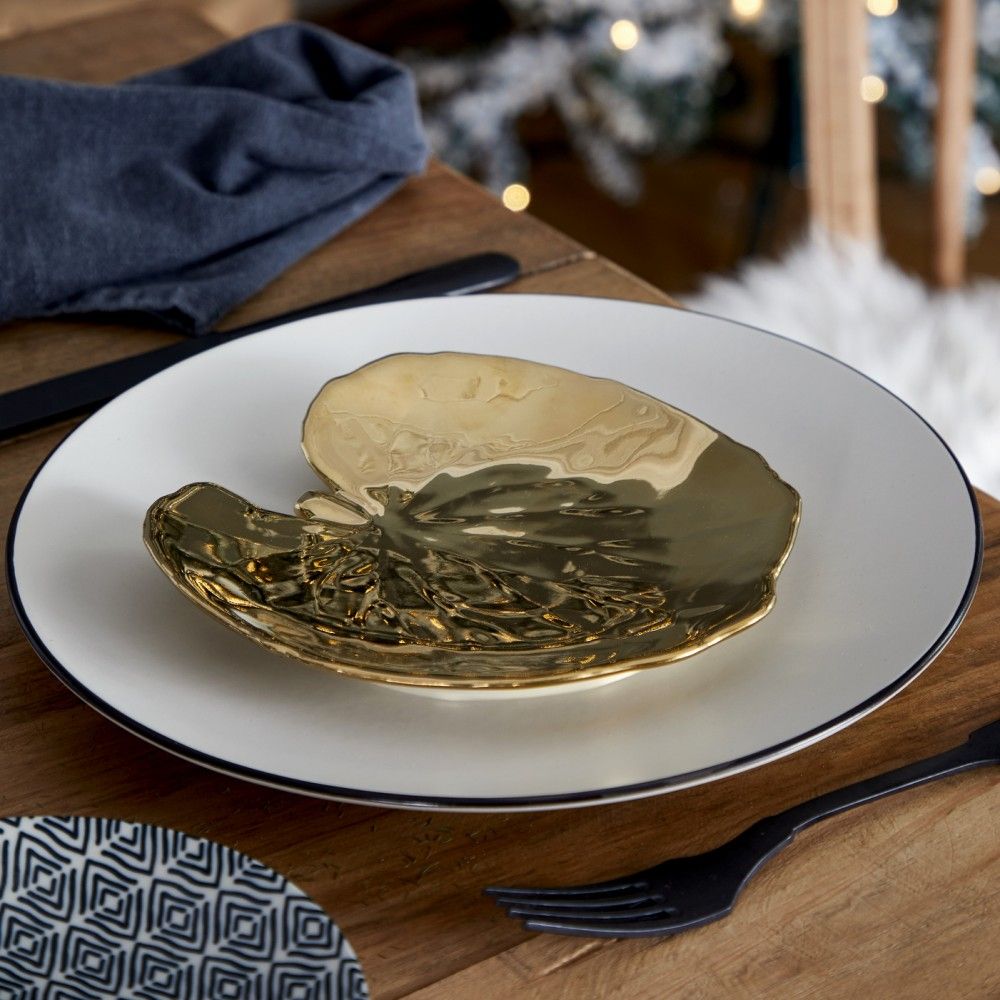 Riviera Alchemille Leaf Plate (Gold)